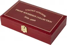 1979 - 1986 Gold Proof Sovereign Elizabeth II 8 Coin Set Closed Display Box