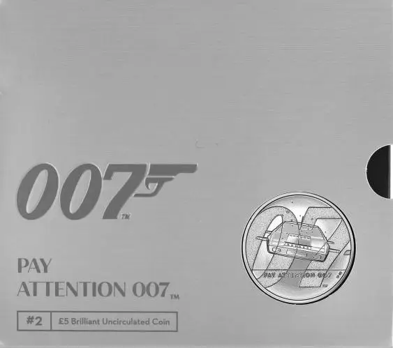 2020 James Bond 007 'Wet Nellie' Submarine BU £5 Coin in card