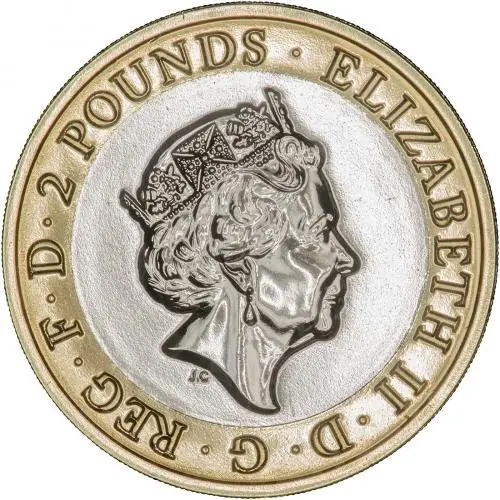 2020 Agatha Christie: 100 Years of Mystery Brilliant Uncirculated £2 Coin obverse