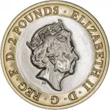 2020 Agatha Christie: 100 Years of Mystery Brilliant Uncirculated £2 Coin obverse