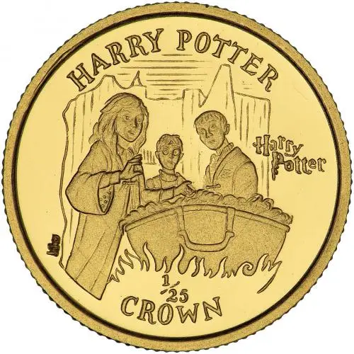2002 Harry Potter Gold Proof 1/25oz Crown Coin Chards