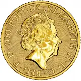 2021 Queen's Beasts White Greyhound of Richmond 1 oz Gold Bullion Coin obverse image crop