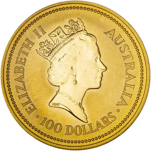 1992 Gold 1 Ounce Common Wallaroo Kangaroo Nugget Coin Single Bullion Australia Perth Mint Obverse