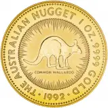 1992 Gold 1 oz Common Wallaroo Kangaroo Nugget $100 Perth Mint Bullion Coin