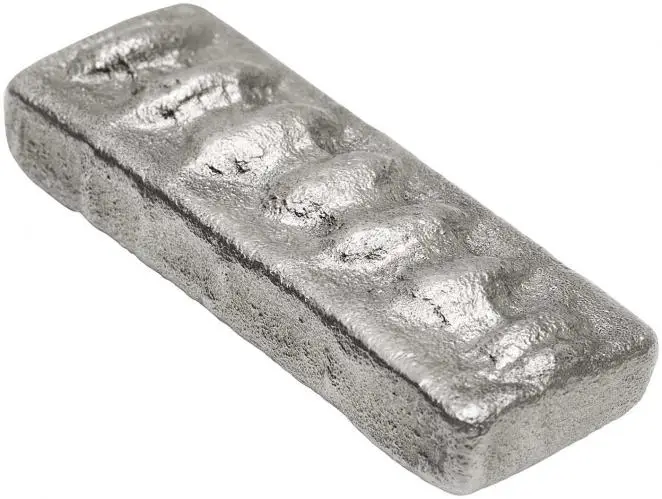 Silver Bullion Ungraded 4 Ounce  Bar with Cert Pre-Owned Metalor side view