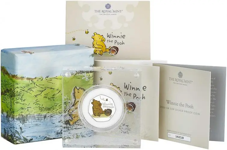 2020 Winnie The Pooh Silver Proof 50p Coin in box