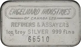 Silver Bullion Ungraded 1 Ounce  Bar Pre-Owned Engelhard 3