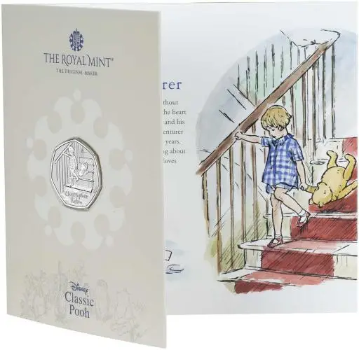 2020 Winnie The Pooh & Friends - Christopher Robin BU 50p Coin in card