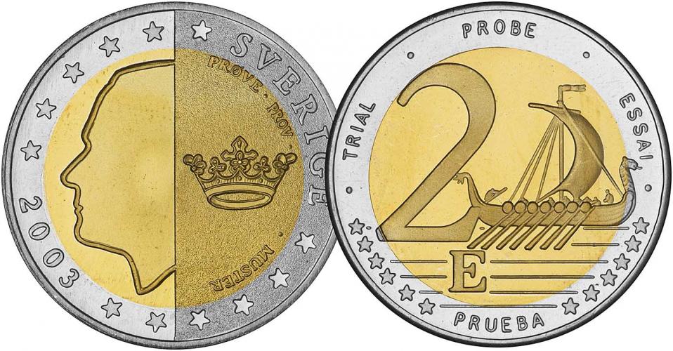 2003 Swedish Silver Proof 9 Euro Coin Pattern Set
