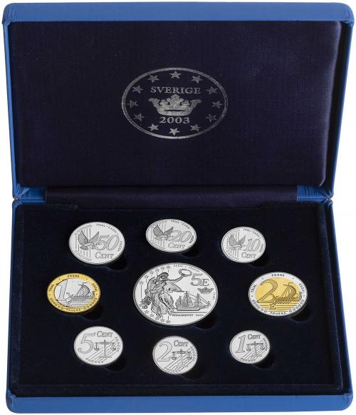 Coins of Sweden2003 　メダル 2003 Euro Pattern Sweden Coin Set | Chards