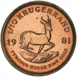 1981 Gold Krugerrand 0.1 oz Coin Pre-Owned