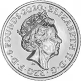 2020 James Bond 007 Shaken Not Stirred BU £5 Coin obverse