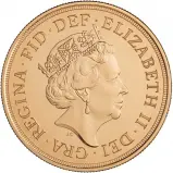 2016 Gold BU Quintuple Sovereign Elizabeth II £5  Coin Single United Kingdom The Royal Mint obverse
