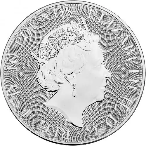 2021 10 oz Silver Coin Bullion Queen's Beasts - White Horse of Hanover obverse