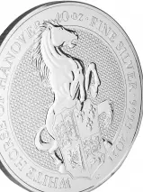 2021 10 oz Silver Coin Bullion Queen's Beasts - White Horse of Hanover side view close crop