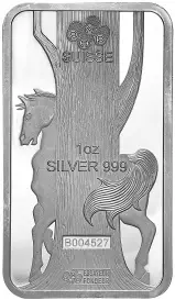 PAMP Lunar 'Year of the Horse' 1 oz Silver Bar (Pre-Owned) obverse
