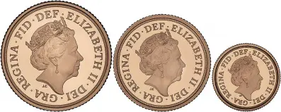 2021 3-Coin Standard Gold Proof Sovereign Set obverse