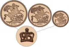 2021 3-Coin Standard Gold Proof Sovereign Set privy mark