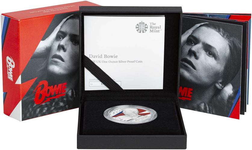 2021年 「ミュージック レジェンド・デヴィッド ボウイ」純銀 1オンス銀貨 保証書・カプセル付き] 2021年 (新品) イギリス「ミュージック