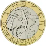 2021 H. G. Wells BU £2 Coin
