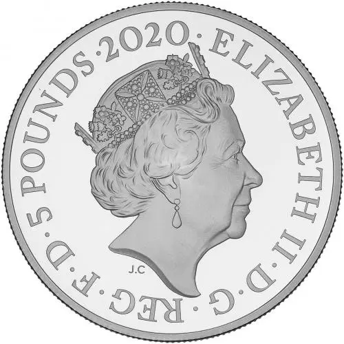 2020 Remembrance Day Silver Proof £5 Coin obverse