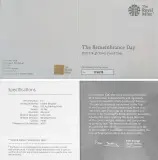 2020 Remembrance Day Silver Proof £5 Coin cert specs and info