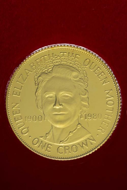 Pobjoy Mint アニバーサリー記念硬貨　queen 1980 Gold Proof Queen Mother Isle of Man £5 Coin | Chards