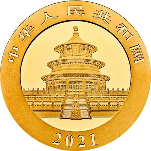 2021 3g Gold Chinese Panda Coin obverse