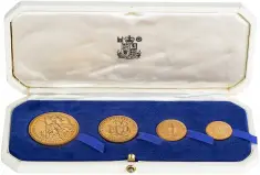 1967 Bahamas Gold Coin Set Adoption of New Constitution - 4 Coins