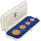 1967 Bahamas Gold Uncirculated Coin Set Adoption of New Constitution - 4 Coins side view