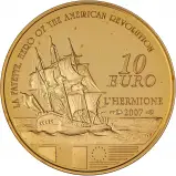 2004 Gold Proof La Fayette Euro 10 Euro  Coin Single France Monnaie de Paris rev