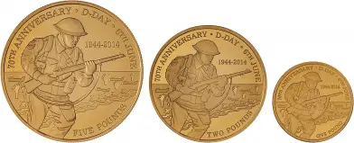 2014 Gold Proof 70th Anniversary of D-Day 3 Coin Set 
