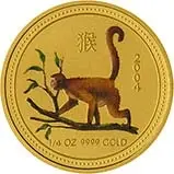 2004 0.25 oz Gold Coin Lunar Year of the Monkey Perth Mint Coloured Bullion