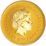 2004 0.1 oz Gold Coin Lunar Year of the Monkey Perth Mint Bullion Coloured obverse