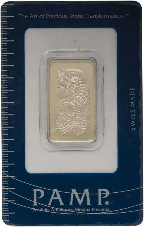 Platinum Bullion Ungraded 0.5 Ounce  Bar Single Pamp reverse
