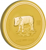 Pig ☆ 2007 Year of the Pig 10 oz Gold Coin | Chards