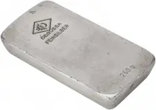 Silver 250 Gram Bar Without Cert Pre-Owned Degussa side view