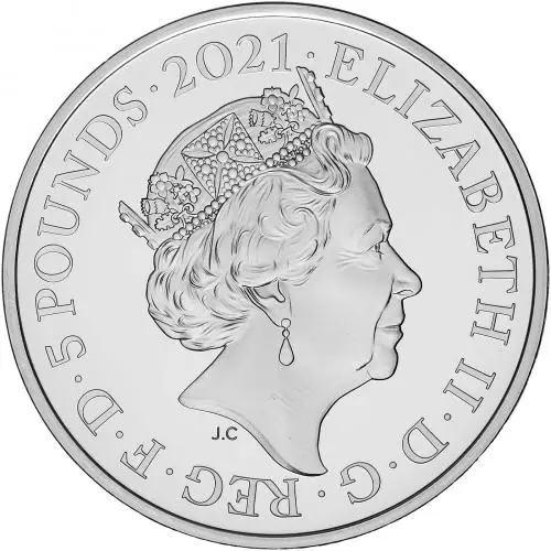 2021 Elizabeth II 95th Birthday Silver Proof £5 coin obverse