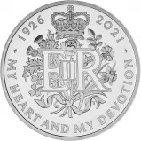 2021 Elizabeth II 95th Birthday Silver Proof £5 coin reverse