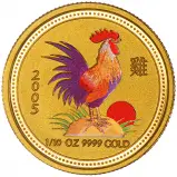 2005 0.1 oz Gold Coin Lunar Year of the Rooster Perth Mint Coloured Bullion