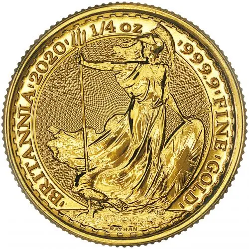 2020 Gold 0.25 oz Britannia Bullion Coin reverse