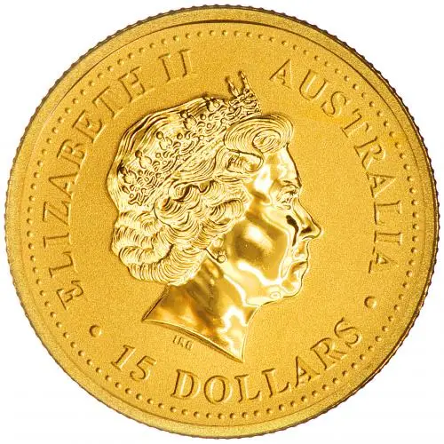 2007 0.1 oz Gold Coin Lunar Year of the Pig Perth Mint Bullion Coloured obverse 1