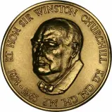 1965 Winston Churchill Gold Medallion by A. Edward Jones Obverse