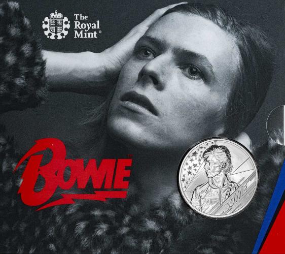 DAVID BOWIE MUSIC LEGENDS UK £5 記念コイン David Bowie Coin £5 Royal Mint Official BU Five Pound Music