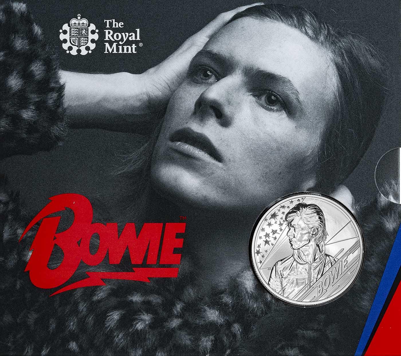 DAVID BOWIE MUSIC LEGENDS UK £5 記念コイン David Bowie Coin £5 Royal Mint Official BU Five Pound Music