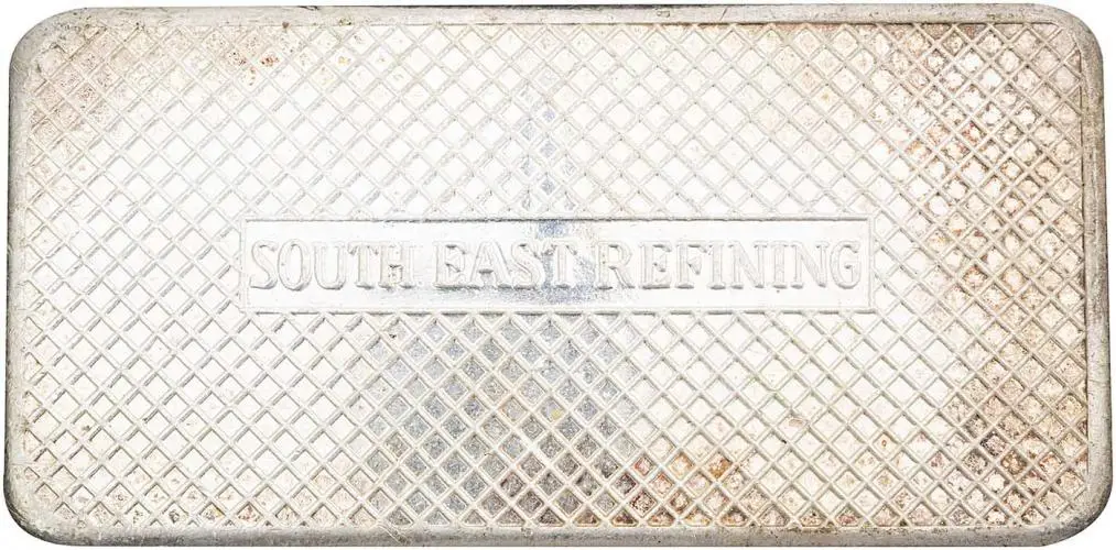 Silver Bullion Ungraded 10 Ounce Best Value  Bar Single Pre-Owned South East Refining  reverse