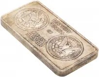 Silver Bullion Ungraded 10 Ounce Best Value  Bar Single Pre-Owned South East Refining  side view