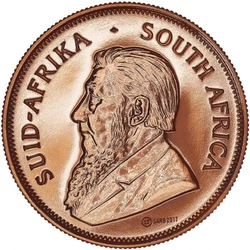 2017 BU Gold Krugerrand 1967 Coin Restrike - 50th Anniversary Privy Mark obverse chards image crop