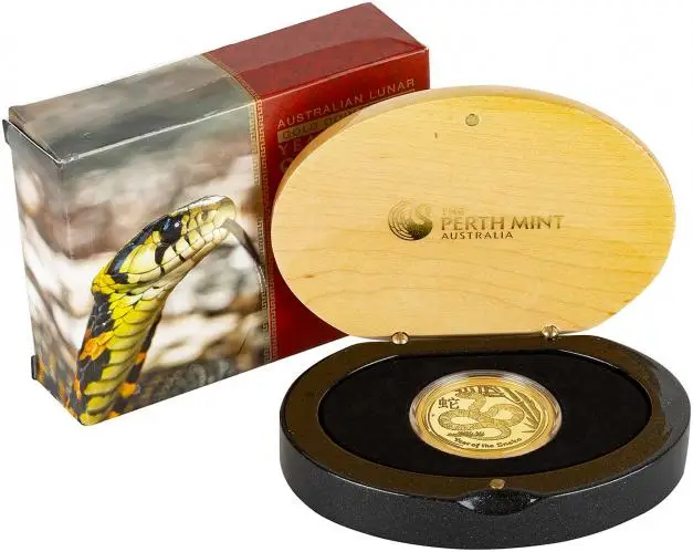 2013 Year of the Snake Gold Proof 1 oz Coin in box