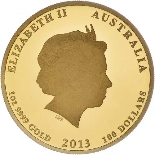 2013 Year of the Snake Gold Proof 1 oz Coin obverse